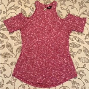 Almost Famous off the shoulder knit tee